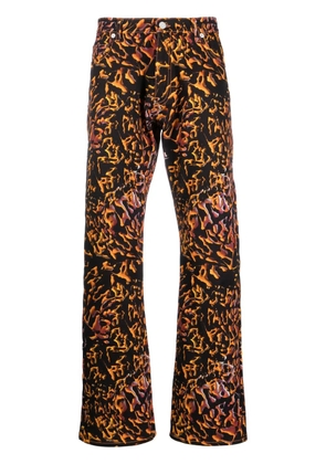 Palmer abstract-print straight-leg trousers - Black