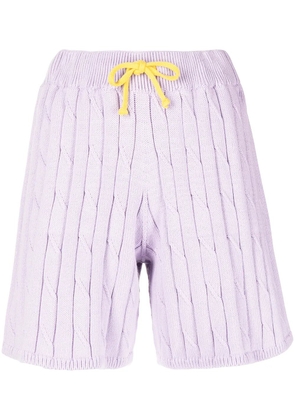 Joshua Sanders cable-knit drawstring shorts - Purple