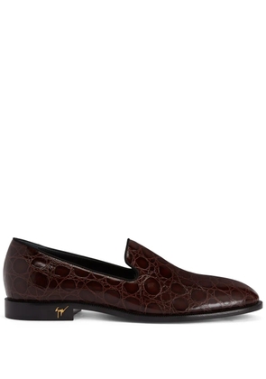 Giuseppe Zanotti Gatien crocodile-embossed leather loafers - Brown