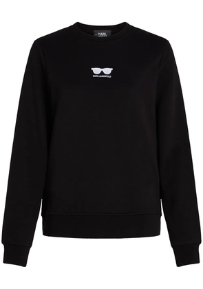 Karl Lagerfeld sunglasses-embroidered sweatshirt - Black