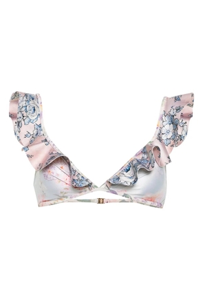 ZIMMERMANN Halliday Spliced Frill bikini top - Pink