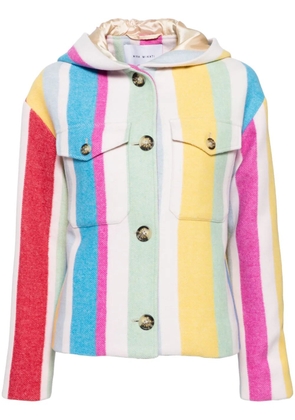 Mira Mikati striped hooded jacket - White