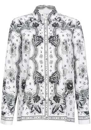 PINKO floral-print cotton shirt - White