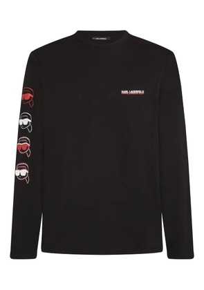 Karl Lagerfeld Ikon long-sleeve cotton T-shirt - Black