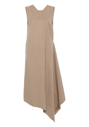 Uma Wang V-back draped dress - Brown
