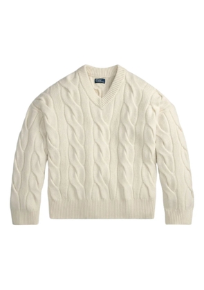 Polo Ralph Lauren cable-knit V-neck sweater - Neutrals