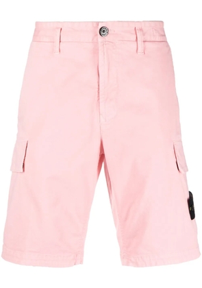 Stone Island logo-patch cotton Bermuda shorts - Pink