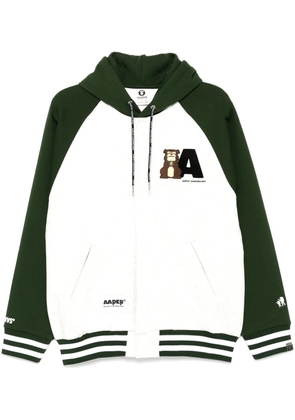 AAPE BY *A BATHING APE® logo-patch hooded jacket - Grey