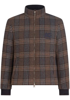 ETRO check-pattern padded jacket - Brown