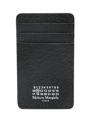 Maison Margiela Four Stitch-print leather cardholder - Black