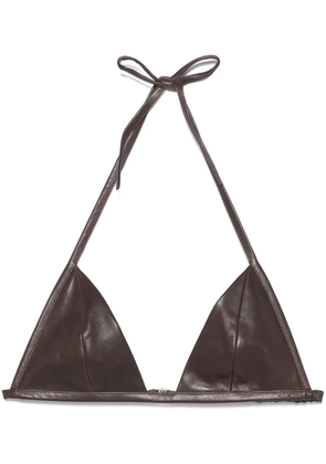 Rick Owens leather bra top - Brown
