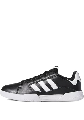 adidas leather striped-detail sneakers - Black