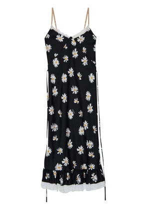 Moschino daisy-print midi dress - Black