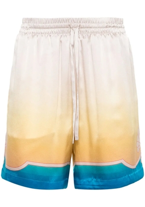 Casablanca L'Arc Coloré silk shorts - Yellow