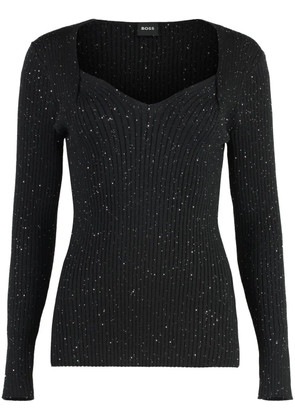 BOSS sequin-embellished jumper - Black