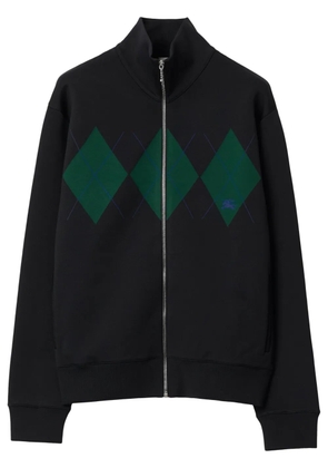 Burberry EKD-embroidered argyle track jacket - Black