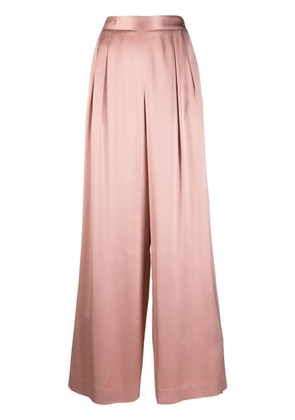 Fabiana Filippi pleated wide-leg satin trousers - Pink
