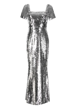 Self-Portrait sequinned maxi dress - Silver