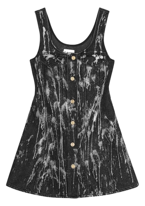 GANNI brushed-finish mini dress - Black