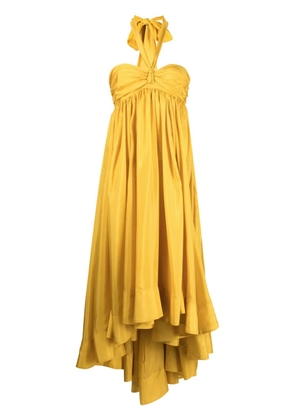 ZIMMERMANN Devi halterneck asymmetric dress - Yellow