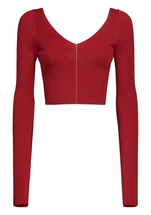 Marni ribbed V-neck jumper - Red