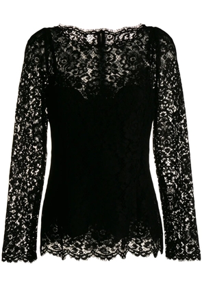 Dolce & Gabbana cordonetto-lace long-sleeve T-shirt - Black