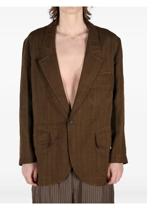 Ziggy Chen single-breasted blazer - Brown