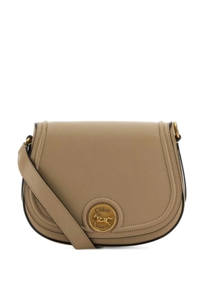 Chloé horse-medal leather crossbody bag - Brown