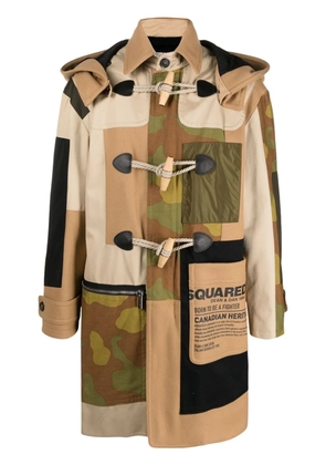 DSQUARED2 patchwork duffle coat - Neutrals