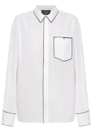 A.M.G. piped-trim shirt - White