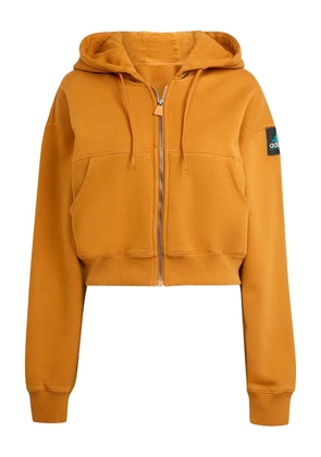 adidas zip-up logo-patch hoodie - Brown