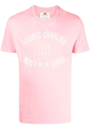 Cédric Charlier logo-print cotton T-shirt - Pink