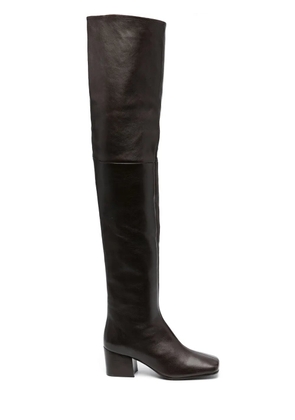 LEMAIRE 60mm leather thigh-high boots - Brown