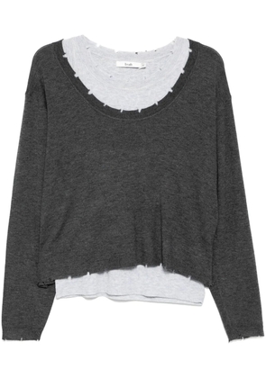 b+ab layered raw-edge knitted top - Grey