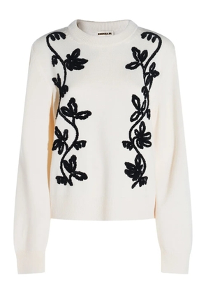 Jil Sander embroidered wool jumper - White