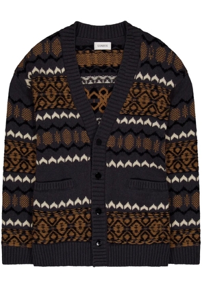 Laneus intarsia-knit cardigan - Brown