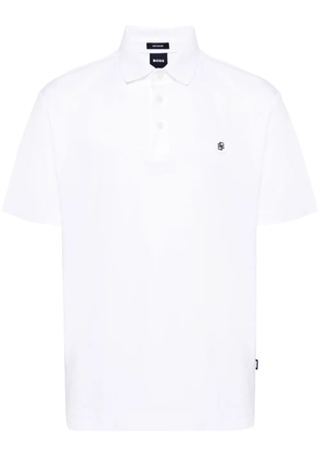 BOSS logo-appliqué polo shirt - White