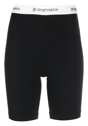 Sporty & Rich logo-waistband shorts - Black
