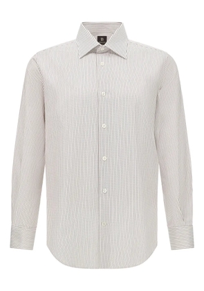 Boggi Milano striped cotton shirt - White
