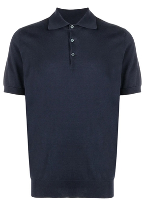 Brunello Cucinelli fine knit short-sleeved polo shirt - Blue