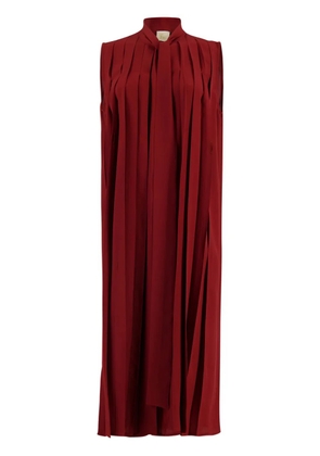 PAULA pleated silk dress - Red