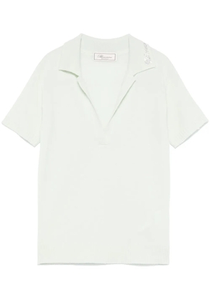 Blumarine logo-appliqué polo top - Green