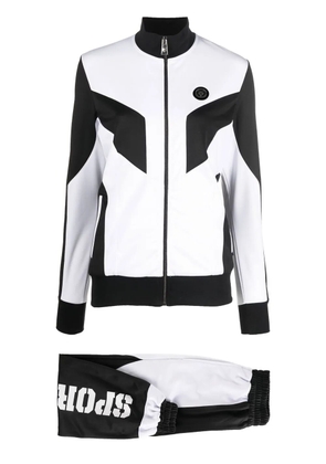 Plein Sport colour-block panelled tracksuit set - White