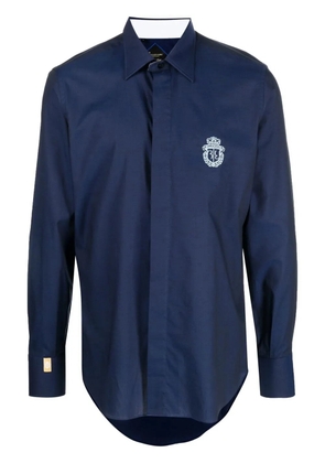 Billionaire Silver Cut logo-print shirt - Blue