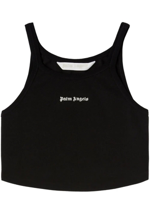Palm Angels logo-print cropped tank top - Black