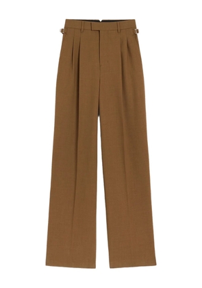 AMI Paris pleated wide-leg trousers - Brown