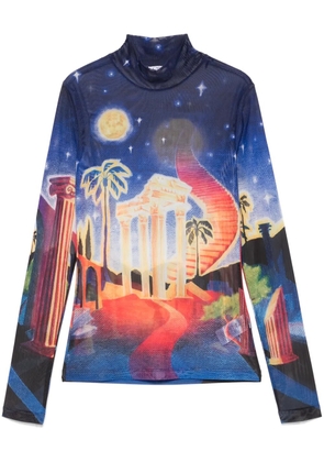 Casablanca printed mesh T-shirt - Blue