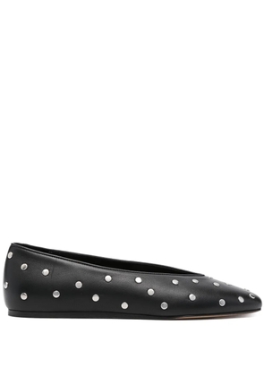 Le Monde Beryl Luna stud-embellished leather ballerina shoes - Black