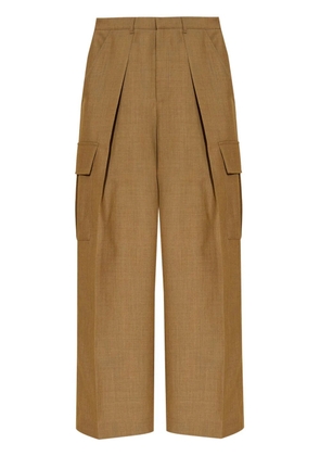 Burberry pleat-detail wool cargo trousers - Neutrals