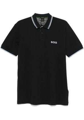 BOSS contrast logos polo shirt - Blue